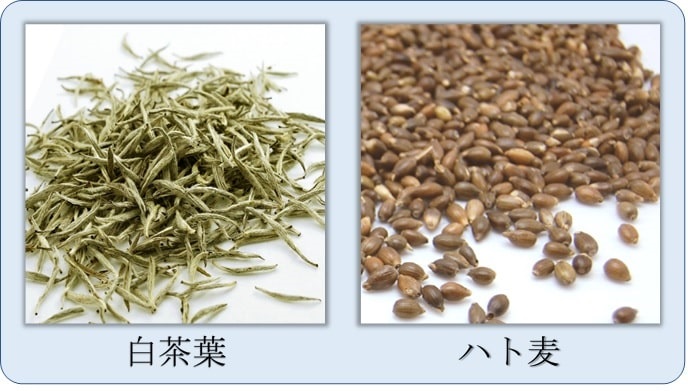 白茶葉とハト麦